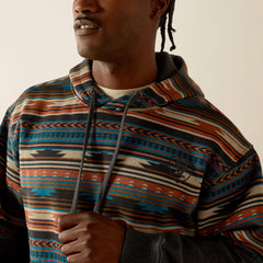 Color Block Hoodie Men - RUST SERAPE