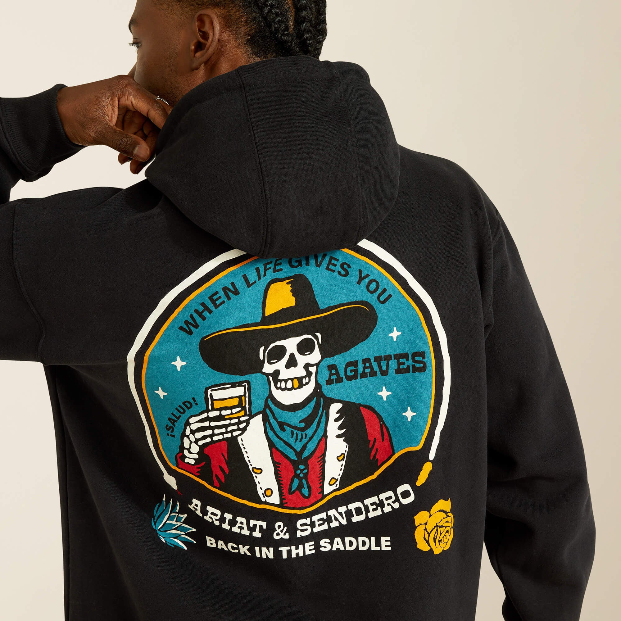 Sendero When Life Gives You Agaves Hoodie Men - BLACK