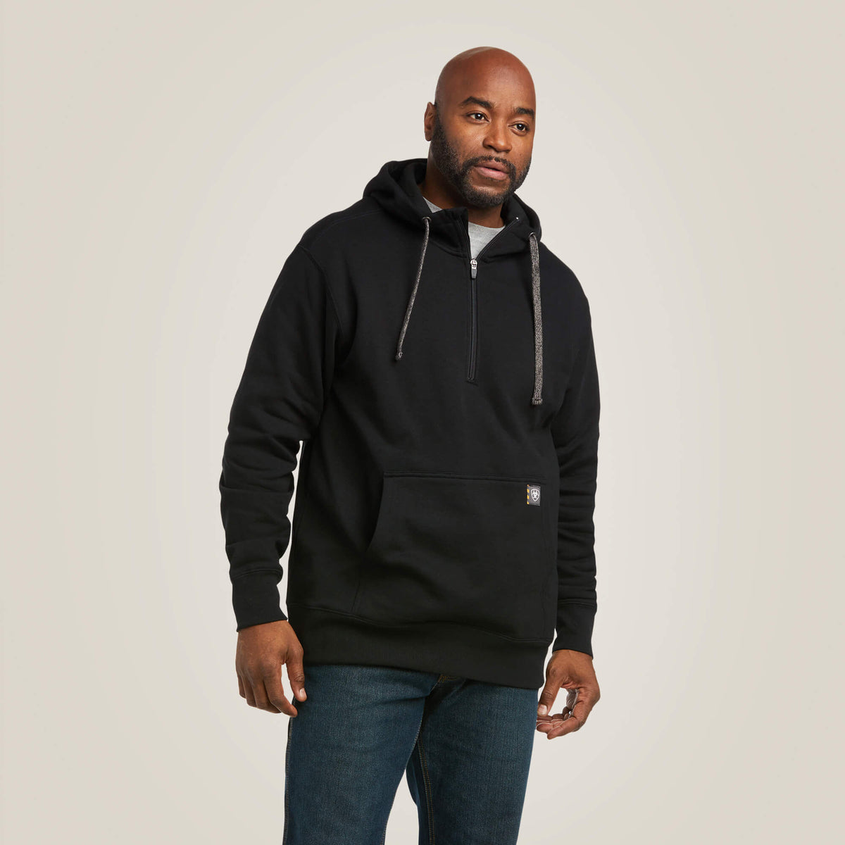Rebar Workman 1/4 Zip Hoodie Men - BLACK