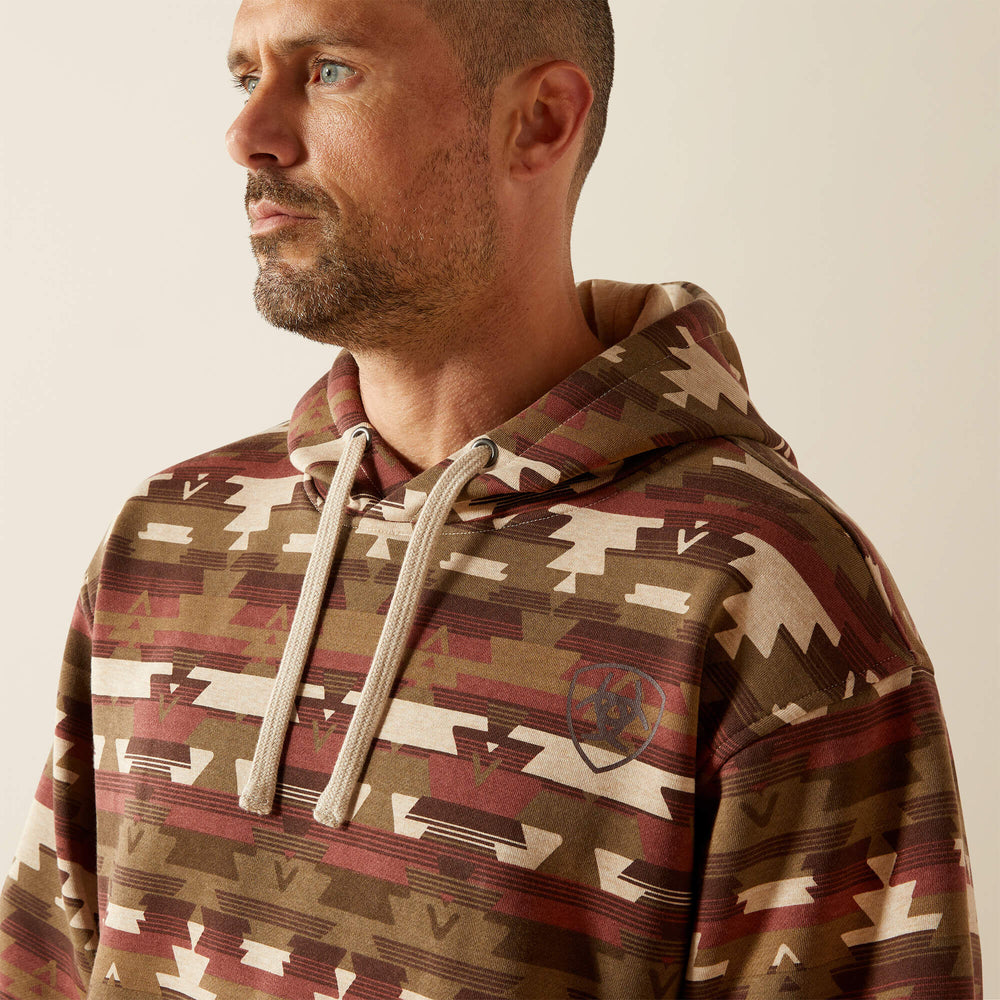 Color Block Hoodie Men - OATMEAL SOUTHWEST