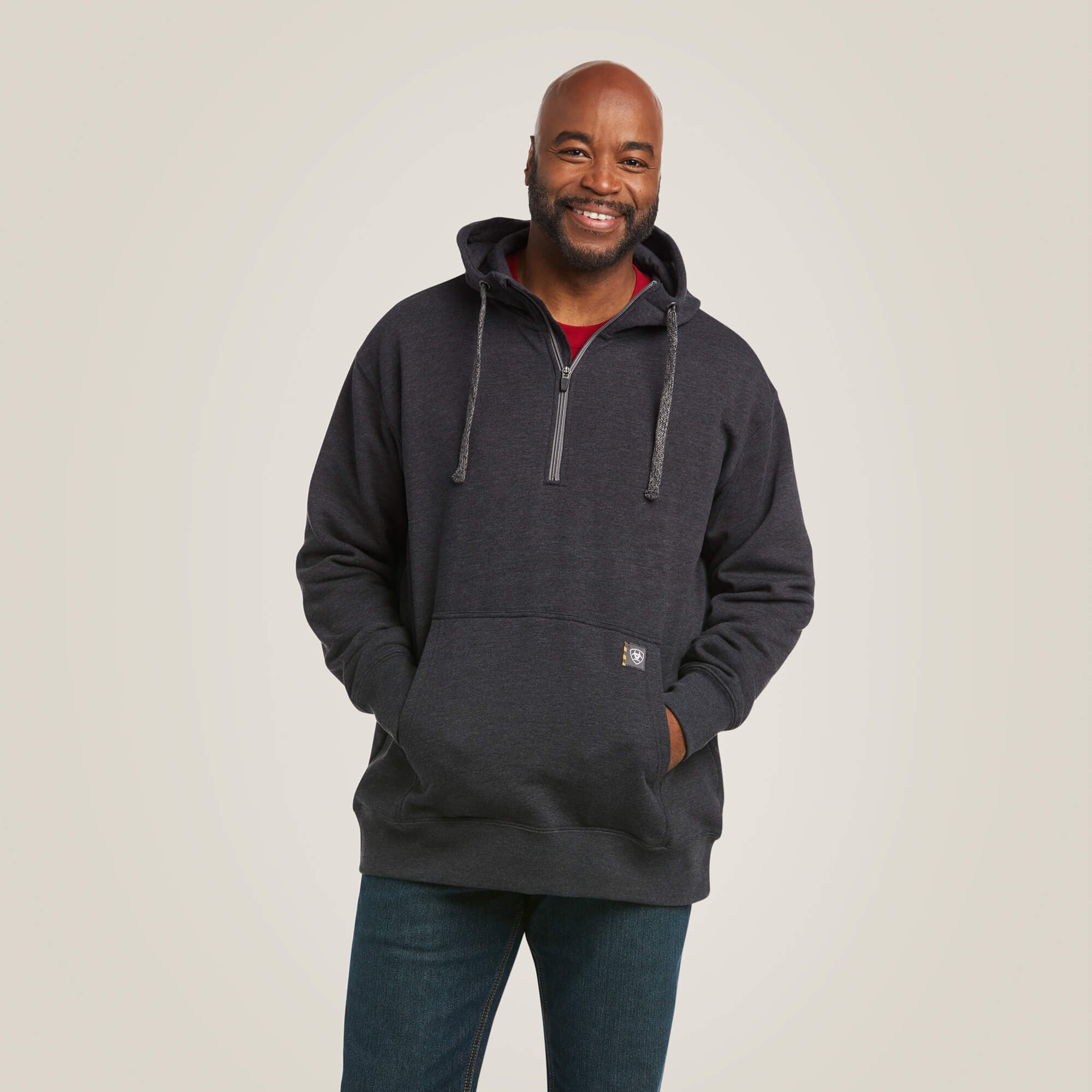 Rebar Workman 1/4 Zip Hoodie Men - CHARCOAL