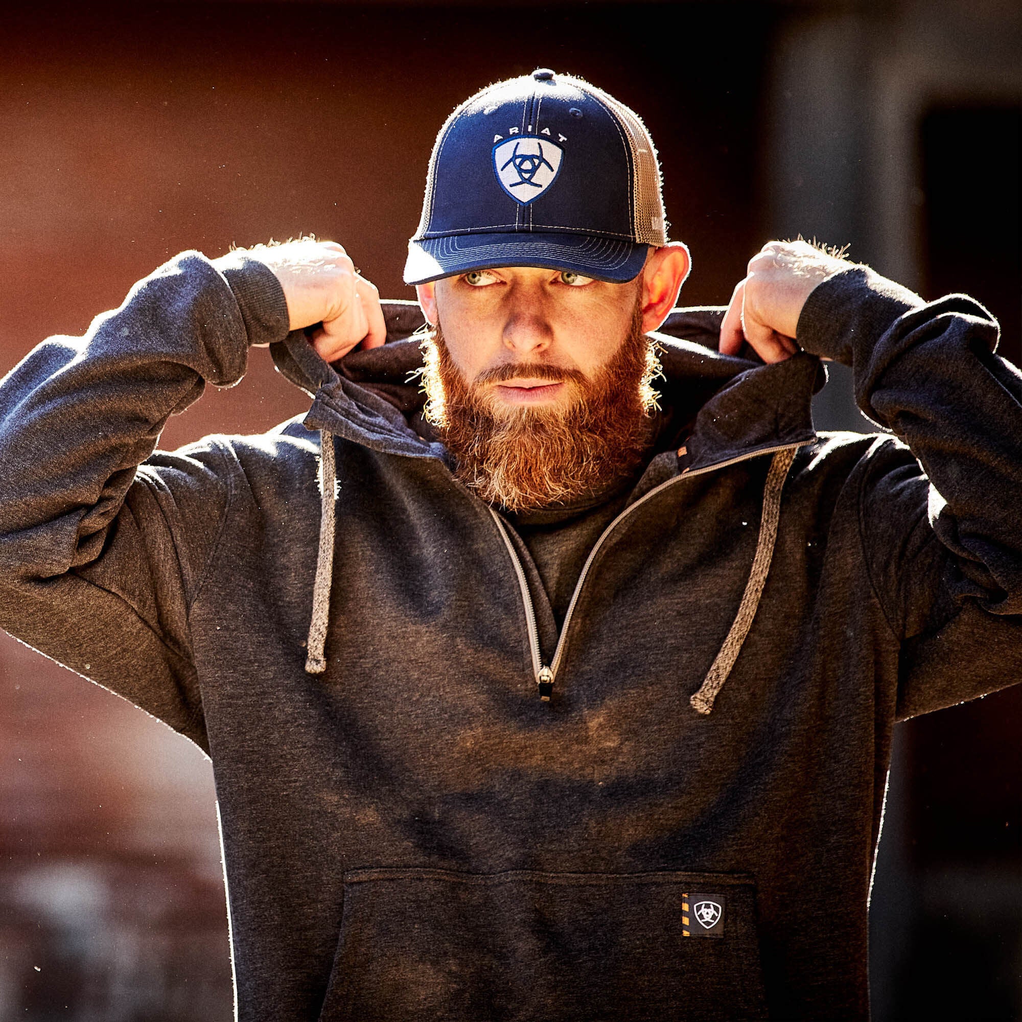 Rebar Workman 1/4 Zip Hoodie Men - CHARCOAL