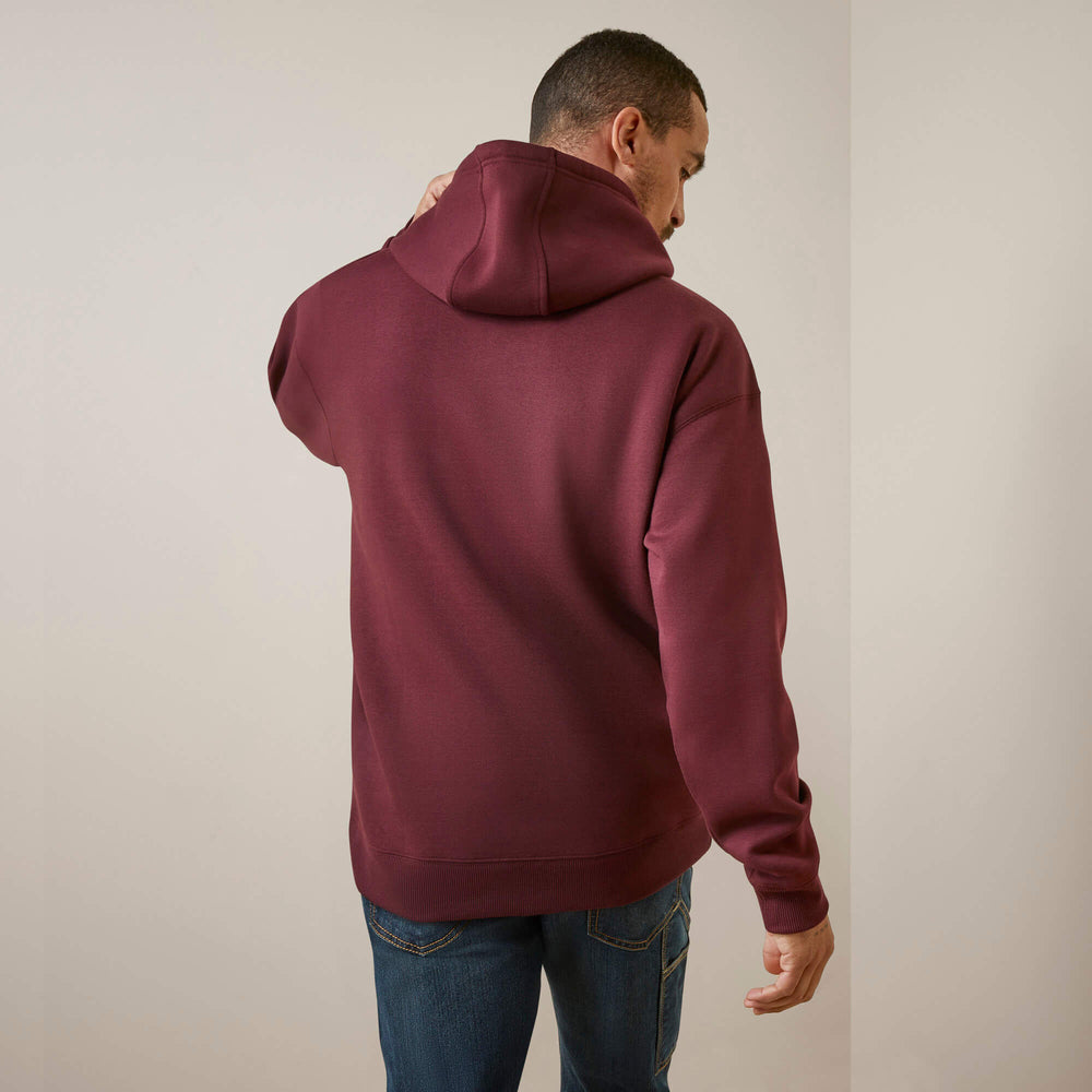 Rebar Graphic Hoodie Men - MALBEC/ GREY