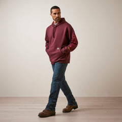Rebar Graphic Hoodie Men - MALBEC/ GREY