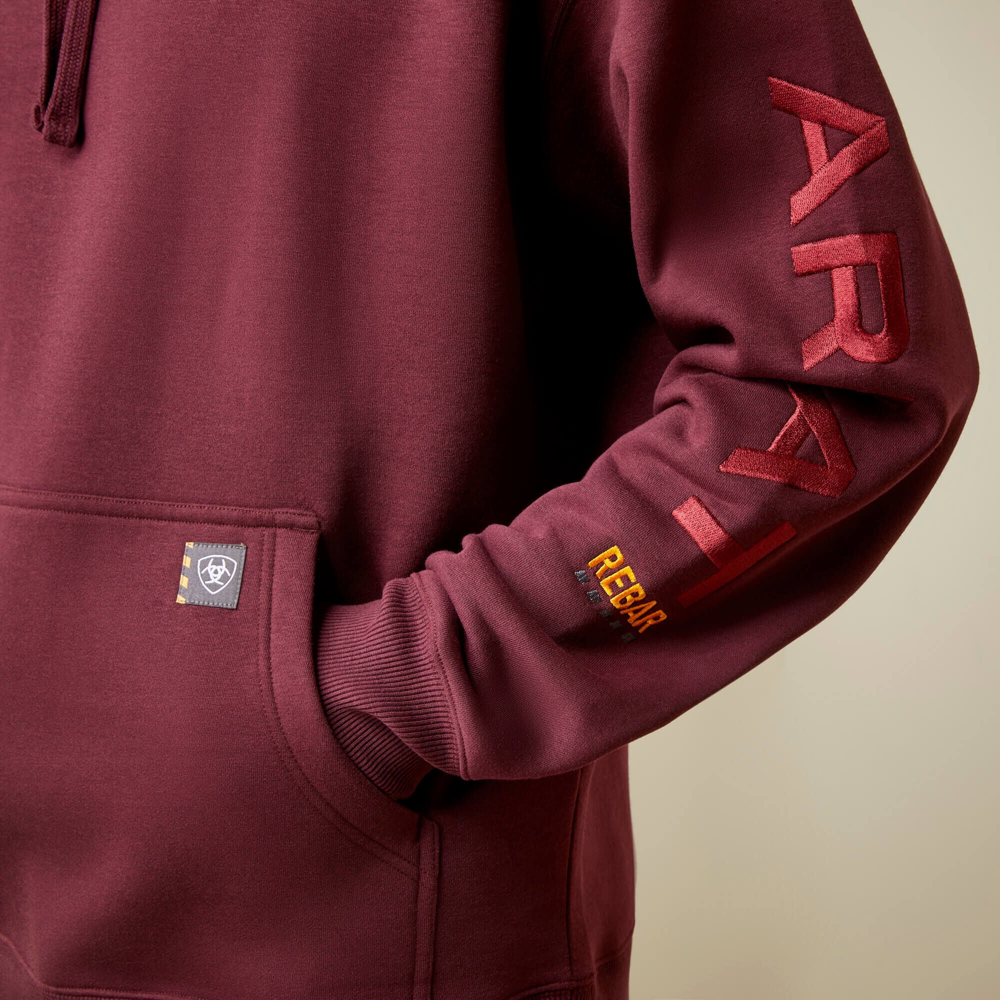Rebar Graphic Hoodie Men - MALBEC/ GREY