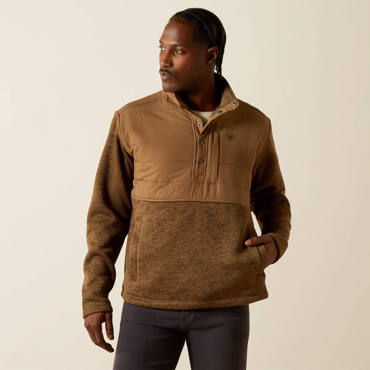 Caldwell Reinforced Snap Sweater Men - KHAKI