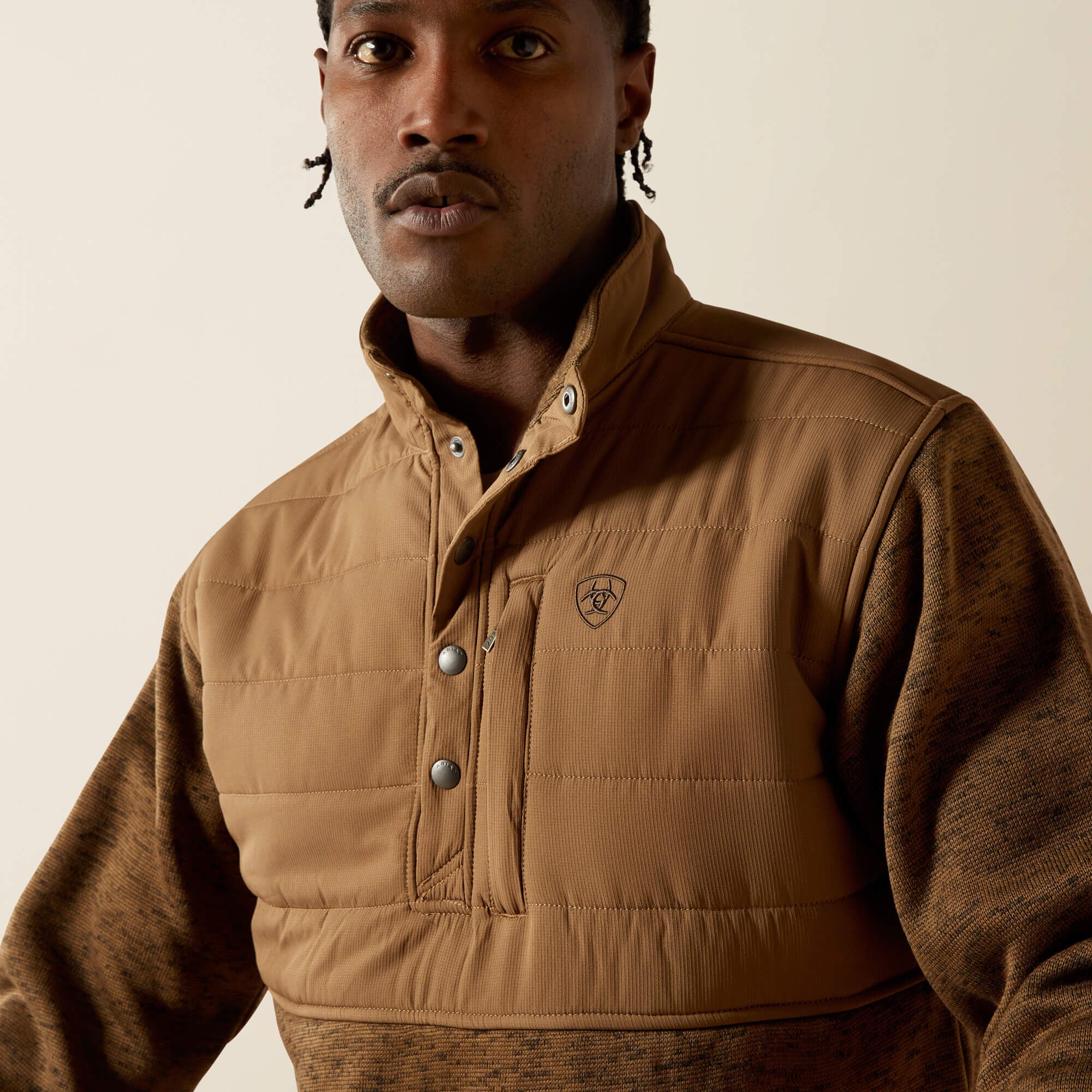 Caldwell Reinforced Snap Sweater Men - KHAKI