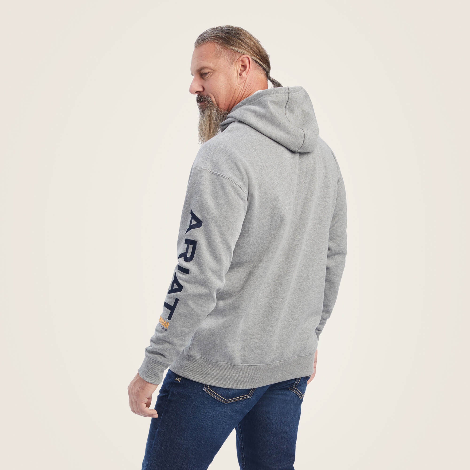Rebar Graphic Hoodie Men - HEATHER GREY/DEEP ULTRAMARINE