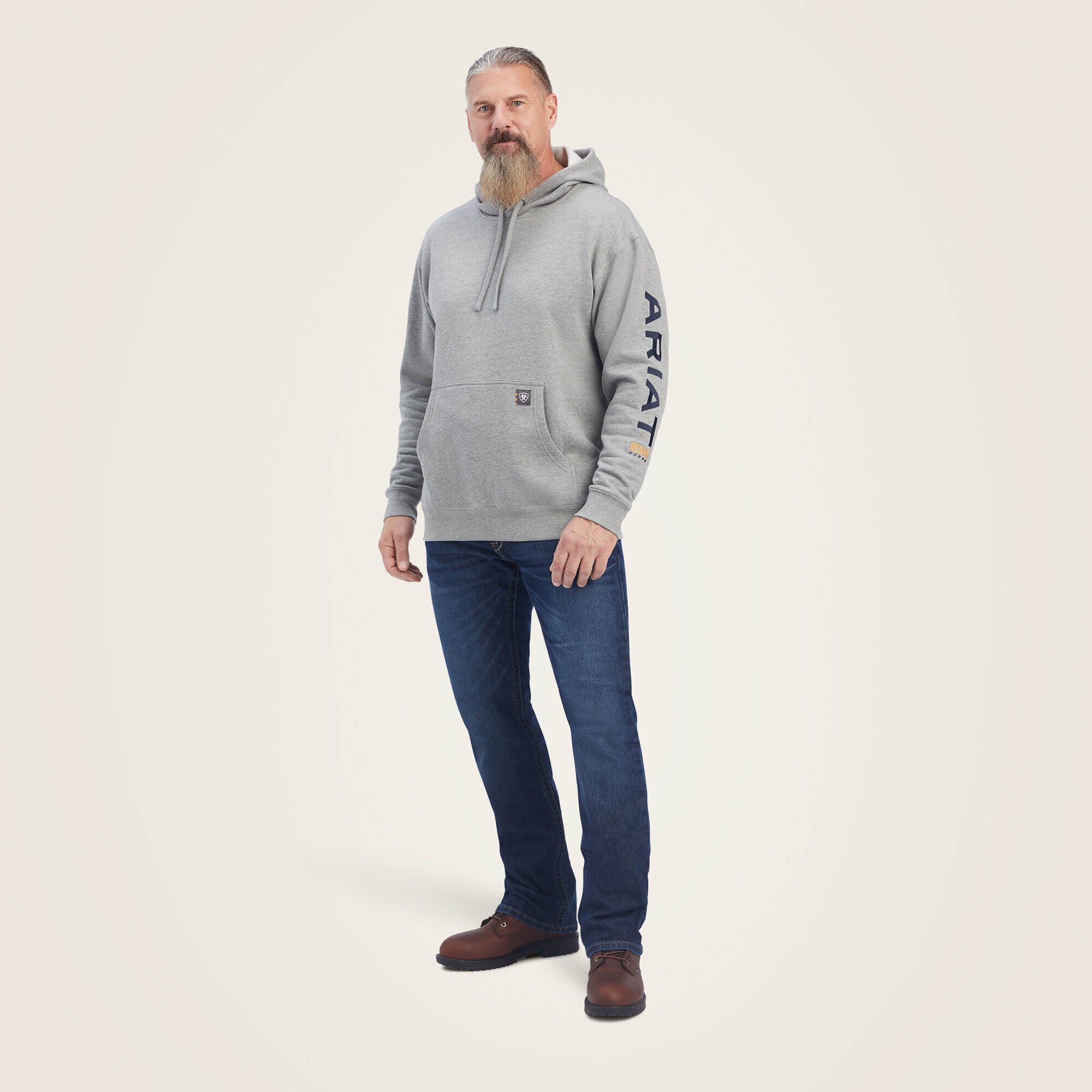 Rebar Graphic Hoodie Men - HEATHER GREY/DEEP ULTRAMARINE