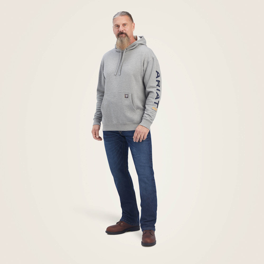 Rebar Graphic Hoodie Men - HEATHER GREY/DEEP ULTRAMARINE