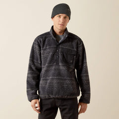 Polar Bear Mock Sweater Men - CHARCOAL GEO