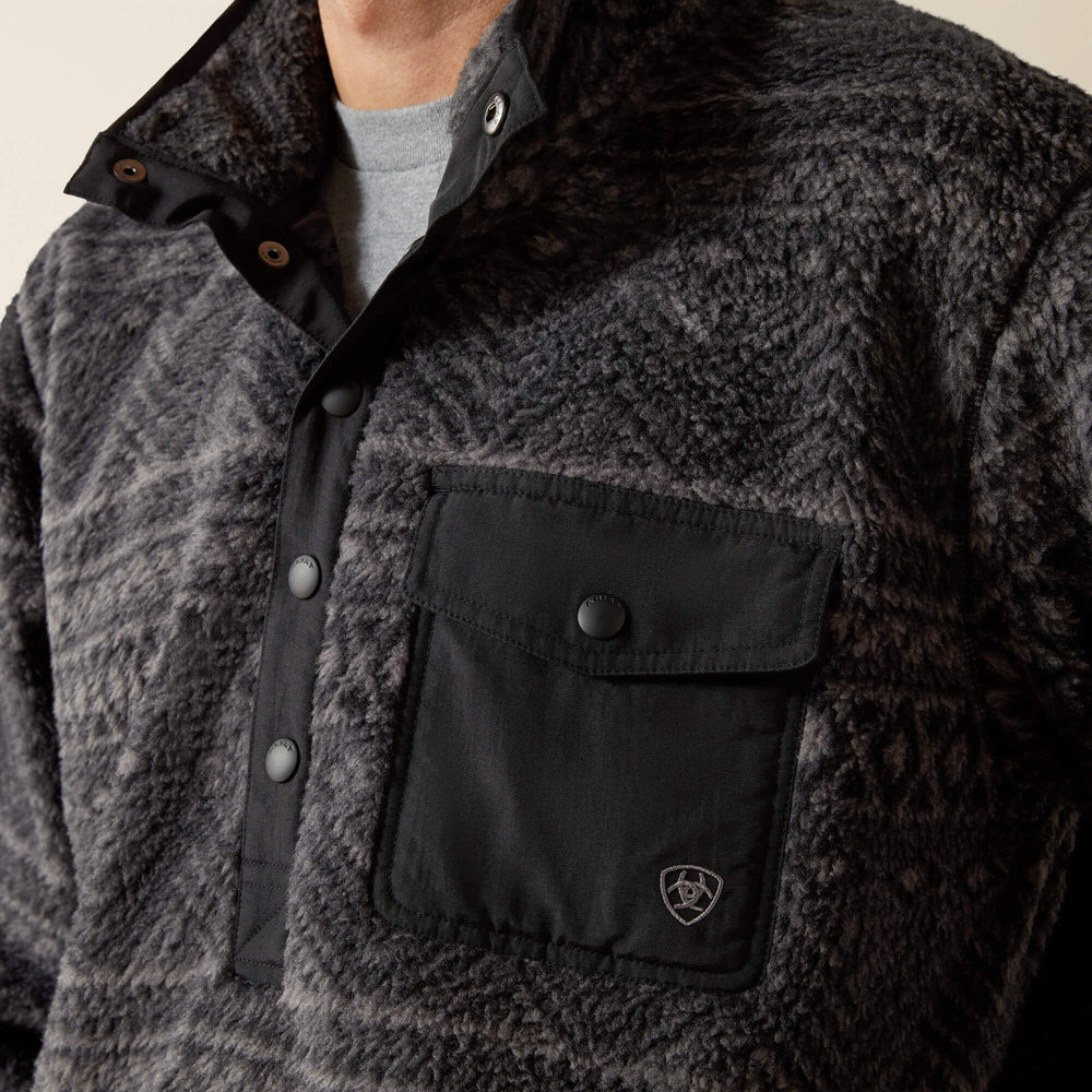Polar Bear Mock Sweater Men - CHARCOAL GEO