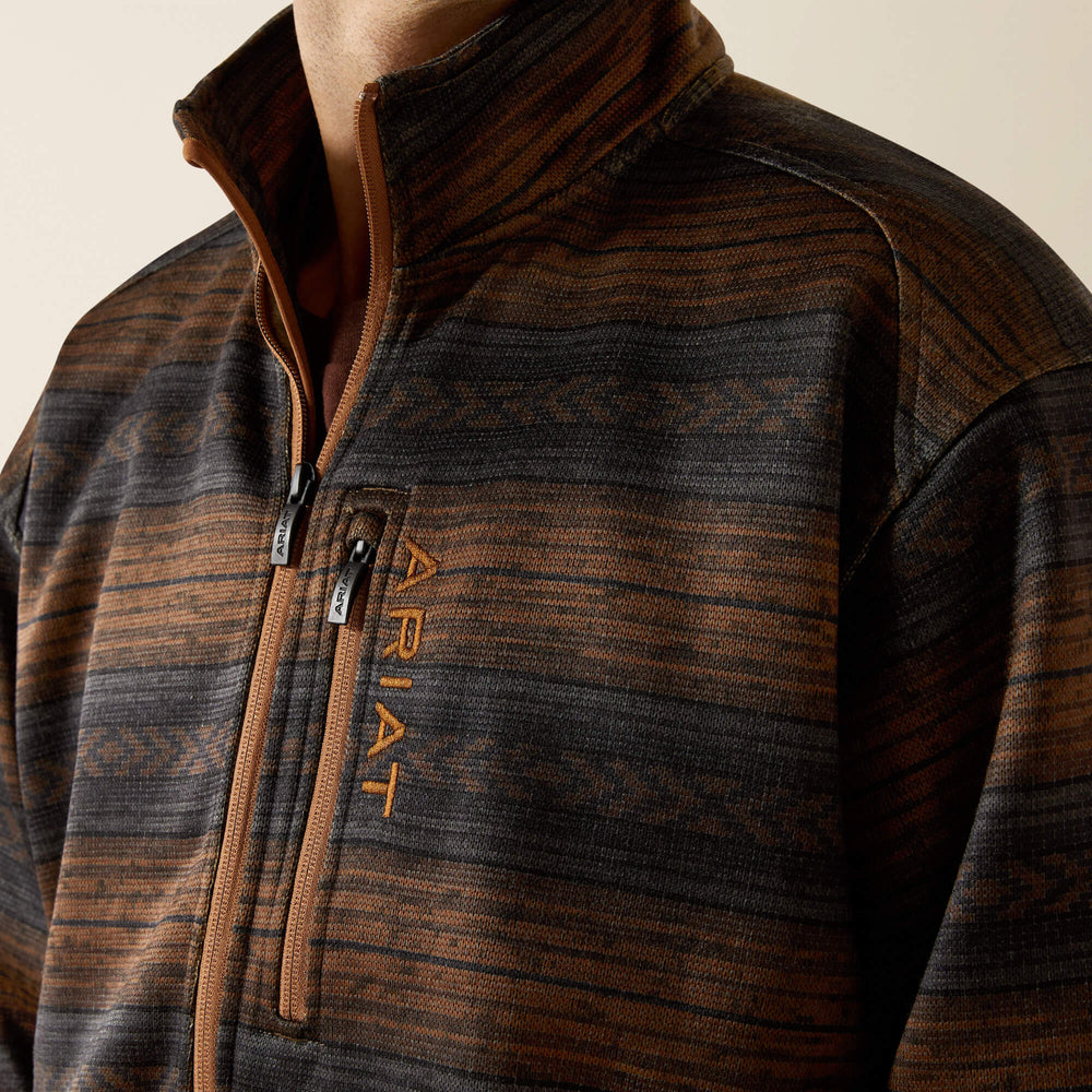 Caldwell Full Zip Sweater Men - LIGHT BROWN SOUTHWEST