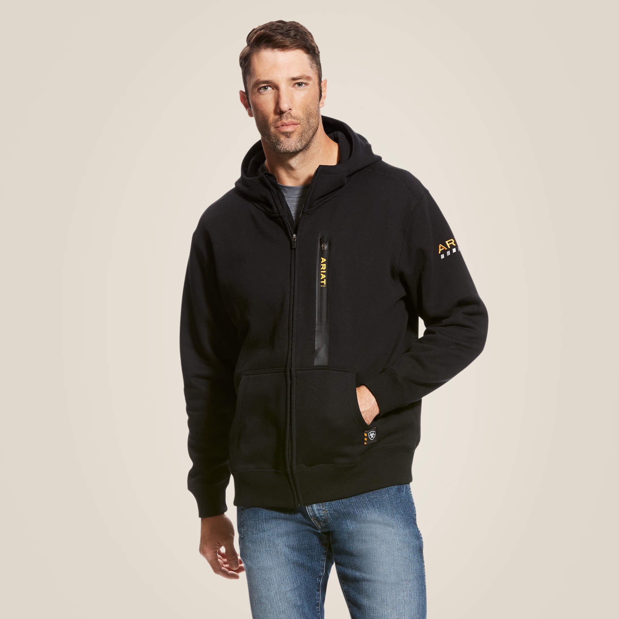 Rebar Workman Full Zip Hoodie Men - BLACK