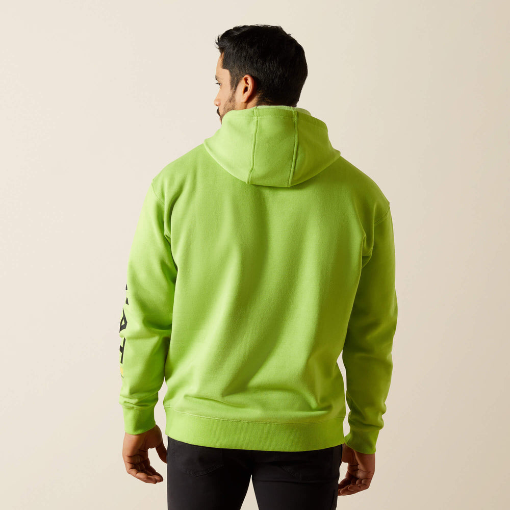 Rebar Graphic Hoodie Men - LIME HEATHER/BLACK