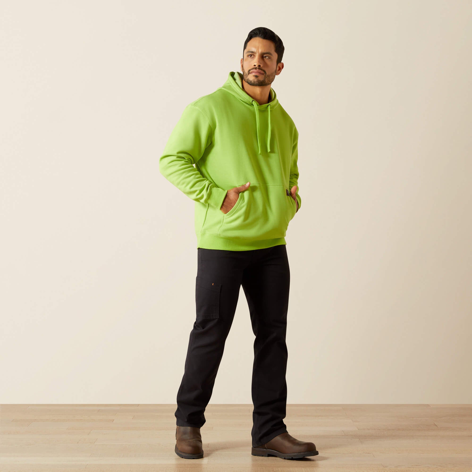 Rebar Graphic Hoodie Men - LIME HEATHER/BLACK