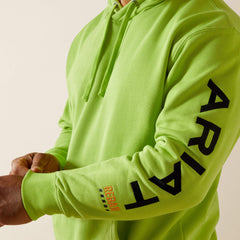 Rebar Graphic Hoodie Men - LIME HEATHER/BLACK
