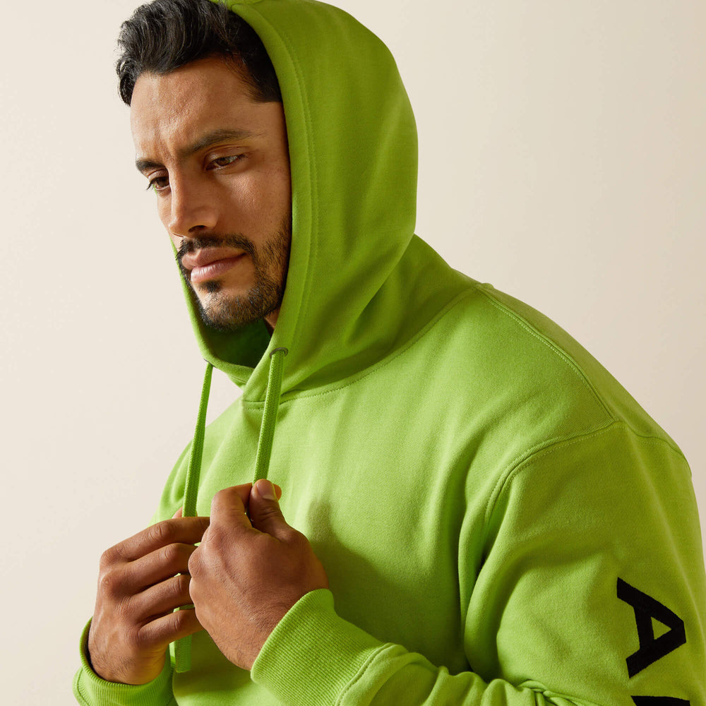 Rebar Graphic Hoodie Men - LIME HEATHER/BLACK