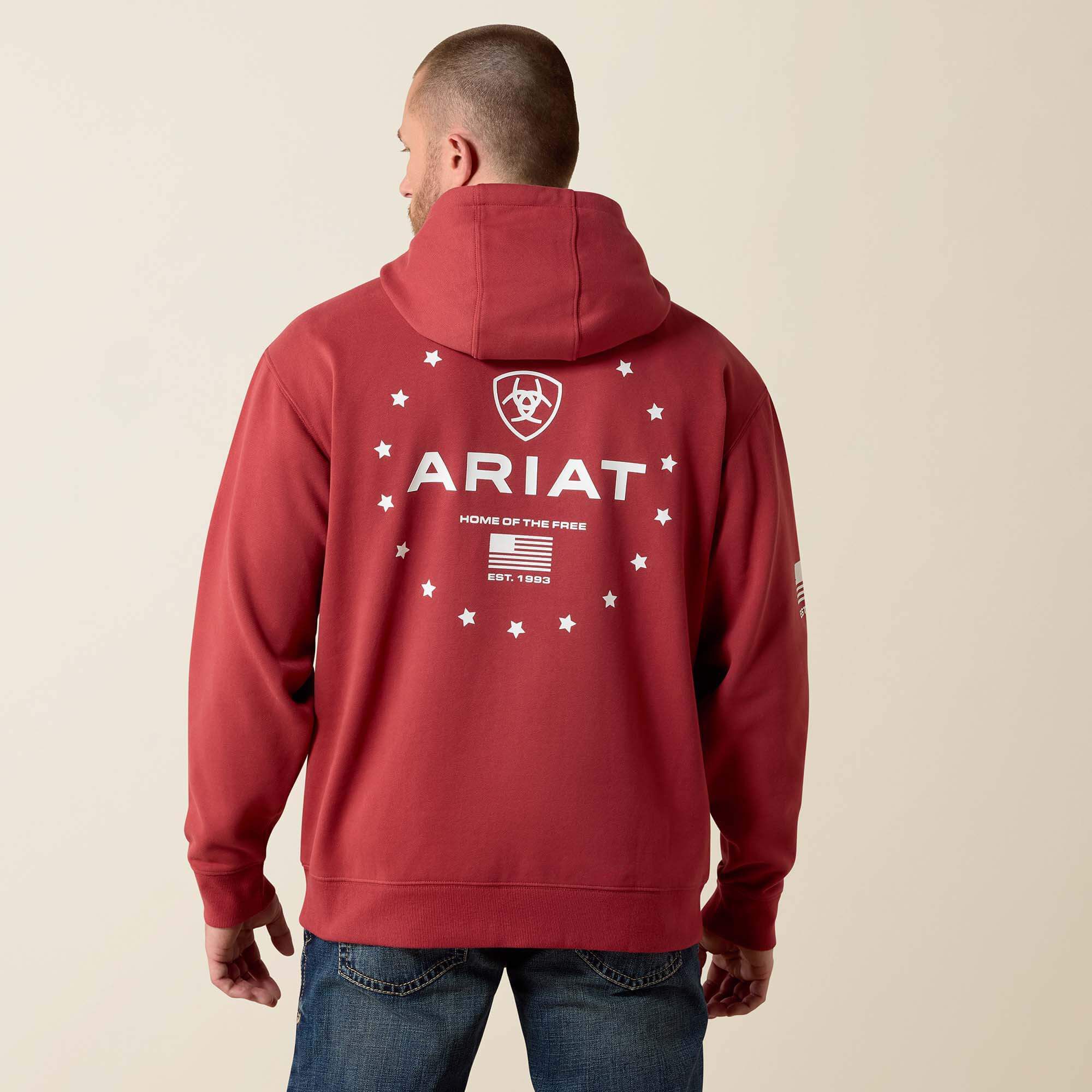 Ariat Sponsor Patriot Hoodie Men - BRICK RED
