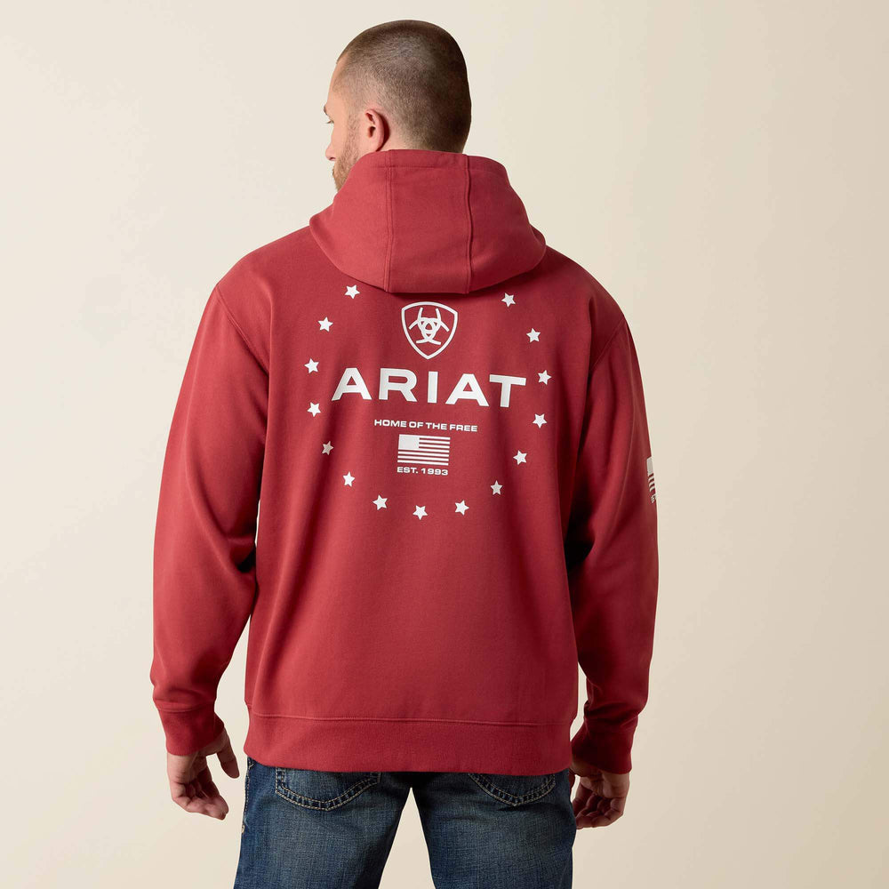 Ariat Sponsor Patriot Hoodie Men - BRICK RED