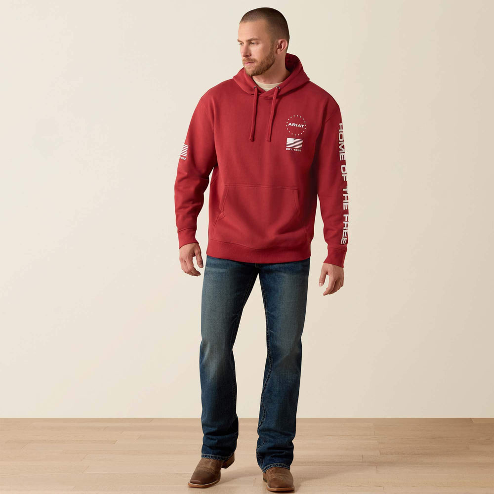 Ariat Sponsor Patriot Hoodie Men - BRICK RED
