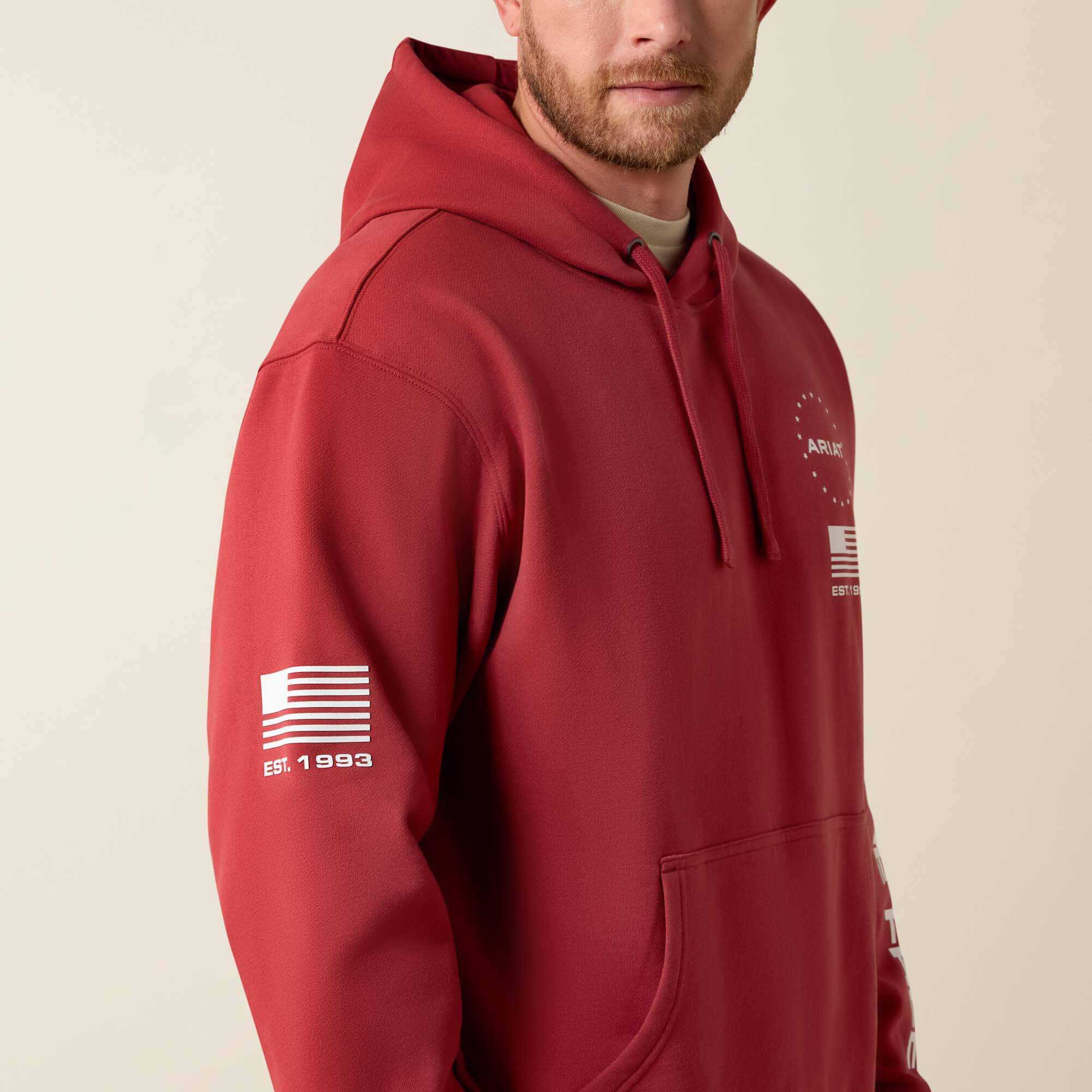 Ariat Sponsor Patriot Hoodie Men - BRICK RED