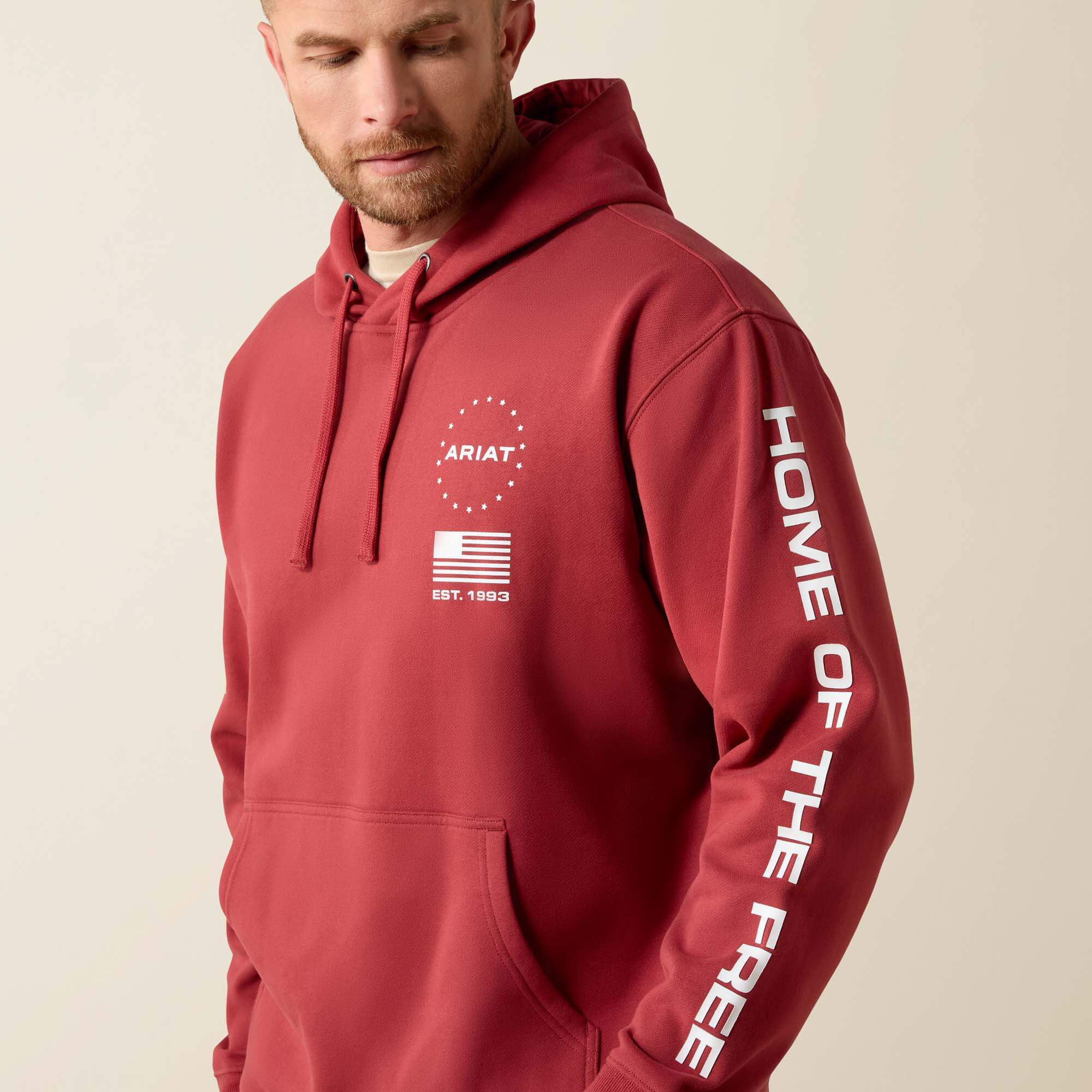 Ariat Sponsor Patriot Hoodie Men - BRICK RED