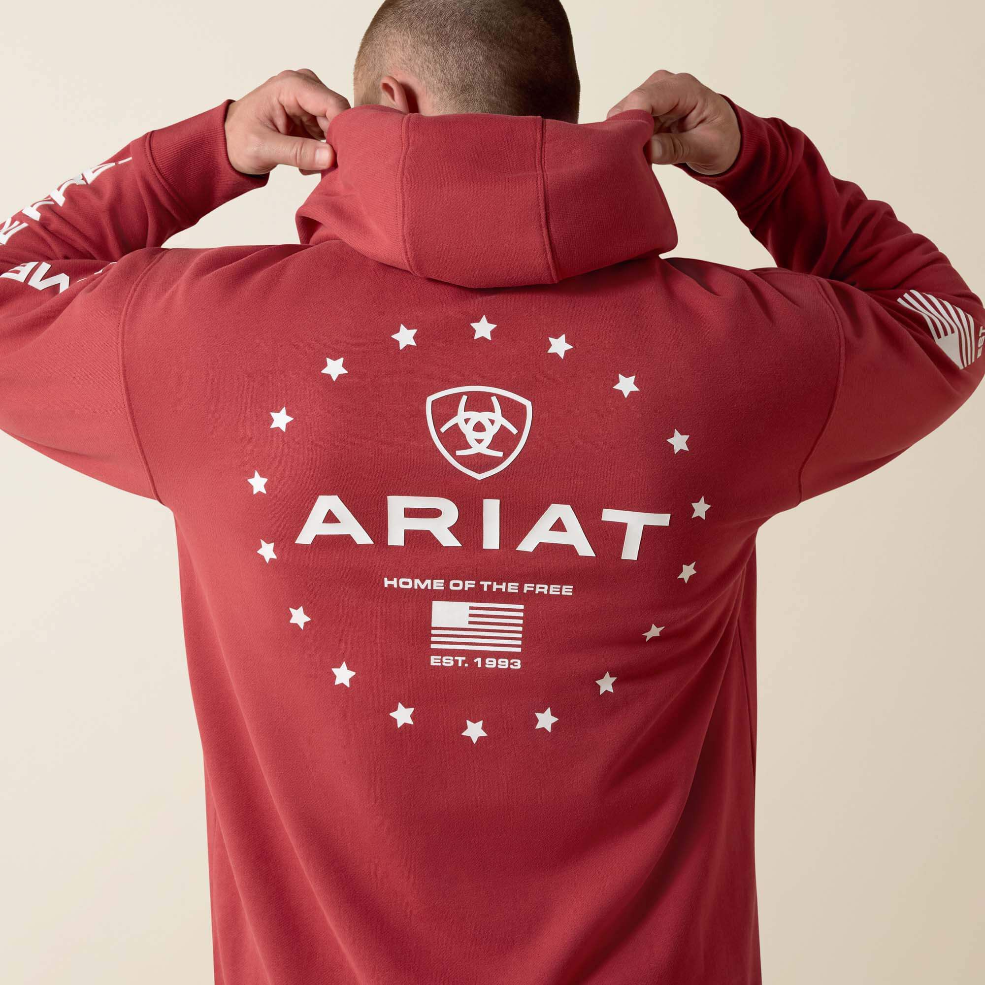 Ariat Sponsor Patriot Hoodie Men - BRICK RED