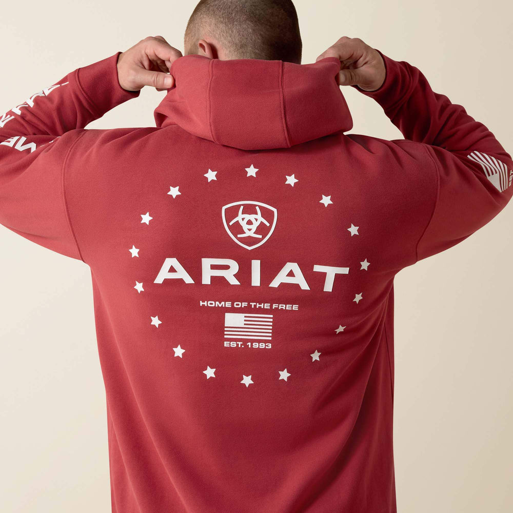 Ariat Sponsor Patriot Hoodie Men - BRICK RED