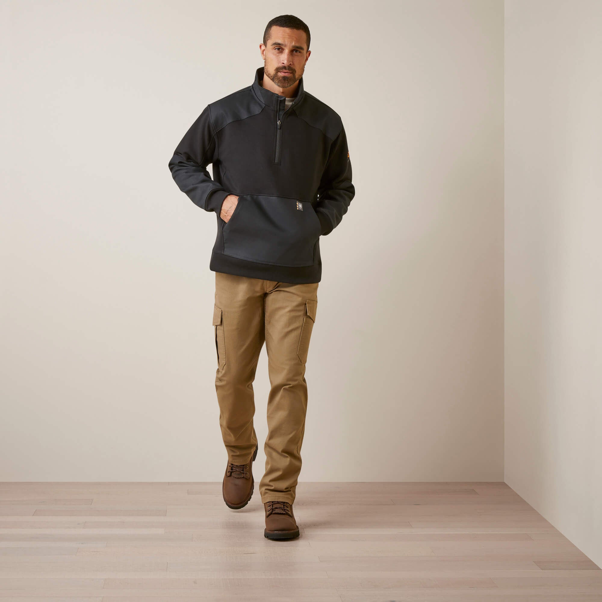 Rebar Workman Duracanvas 1/4 Zip Sweatshirt Men - BLACK/ BLACK
