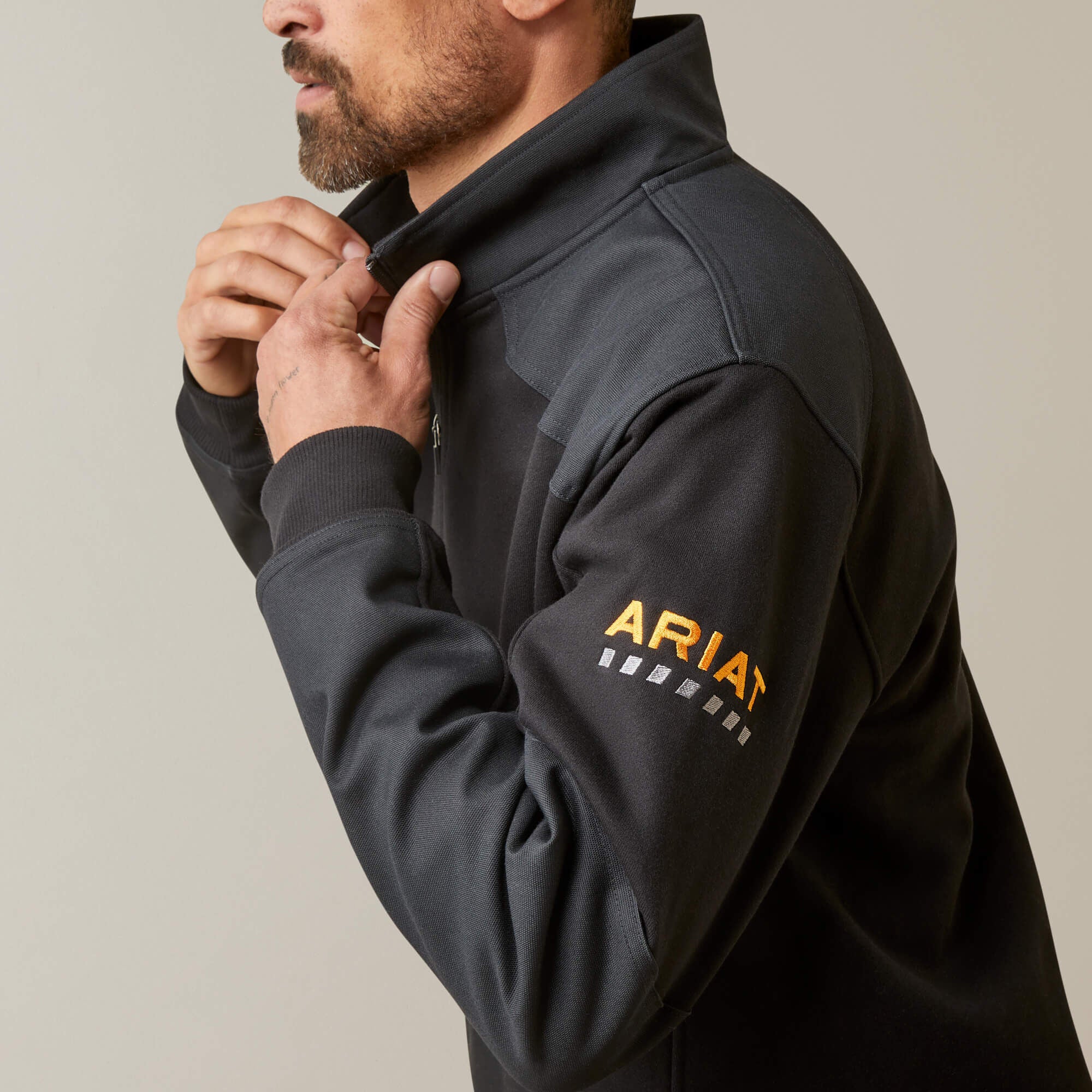 Rebar Workman Duracanvas 1/4 Zip Sweatshirt Men - BLACK/ BLACK