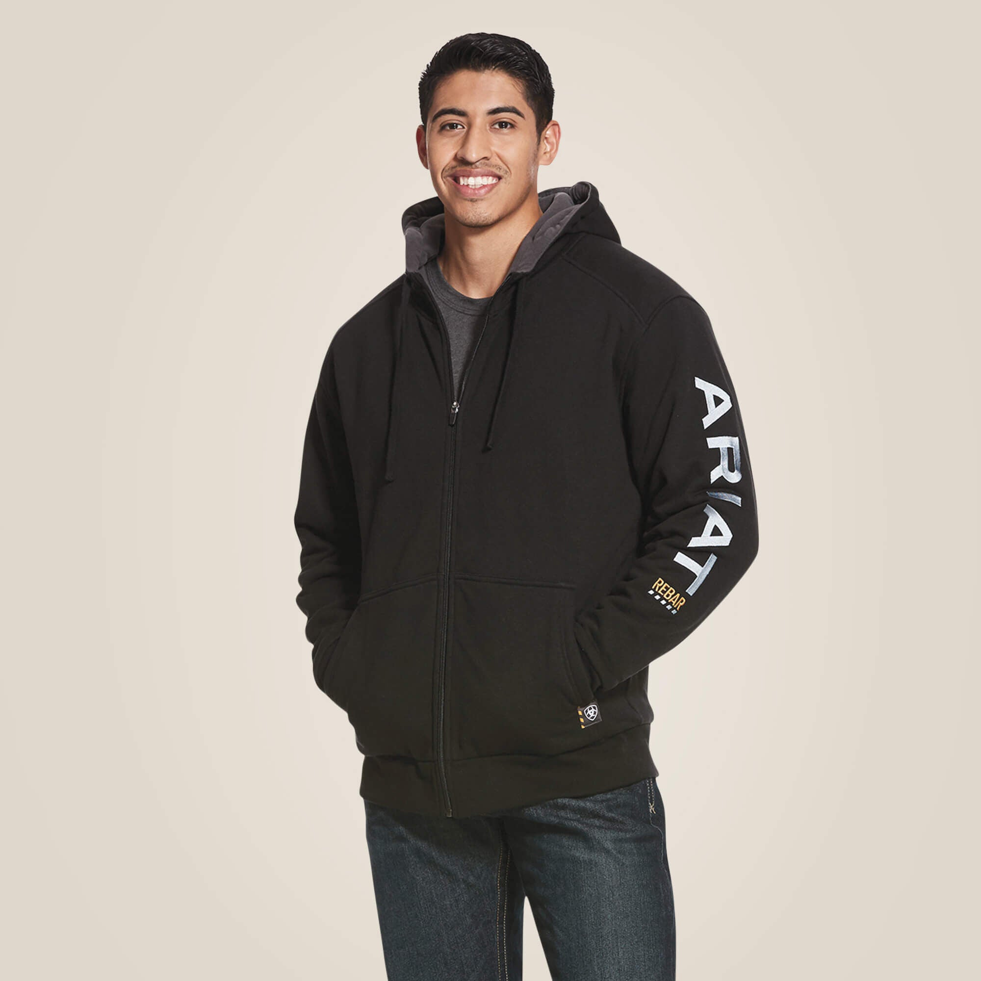 Rebar All-Weather Full Zip Hoodie Men - BLACK