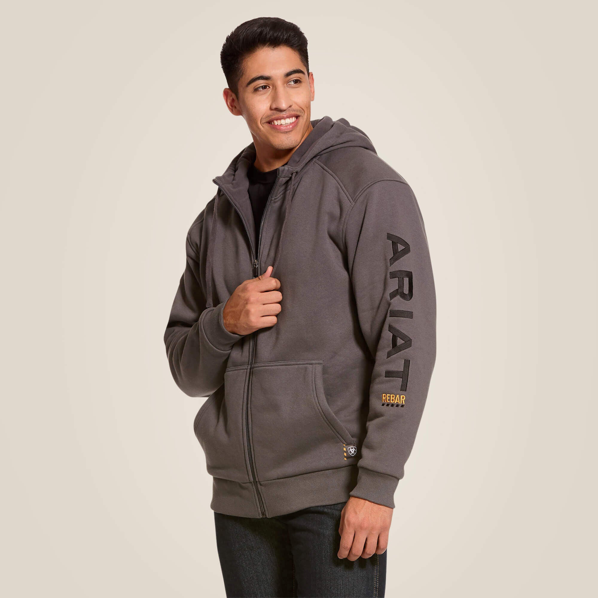 Rebar All-Weather Full Zip Hoodie Men - REBAR GREY