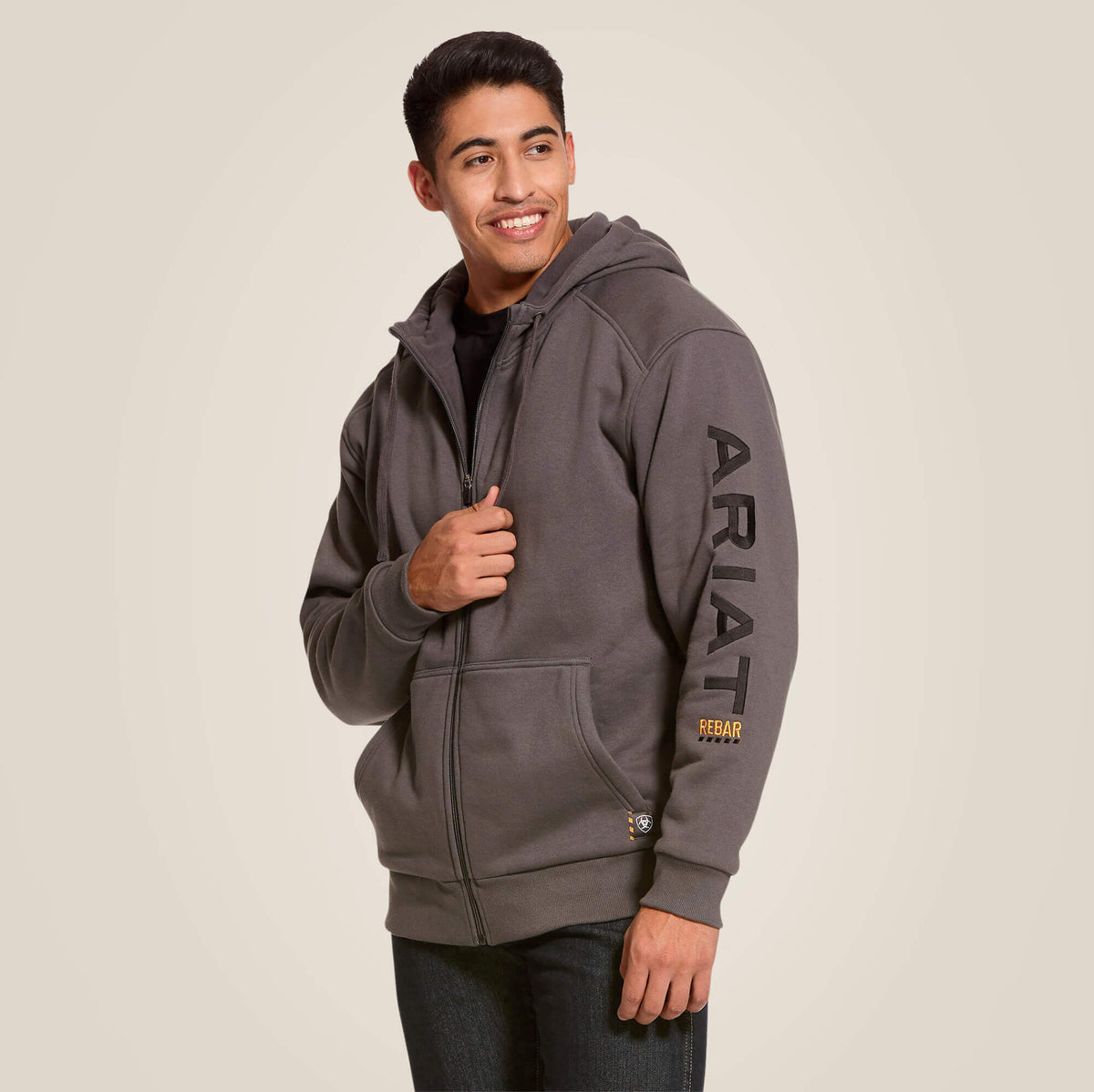 Rebar All-Weather Full Zip Hoodie Men - REBAR GREY