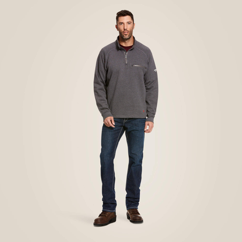 FR Rev 1/4 Zip Top Men - CHARCOAL HEATHER
