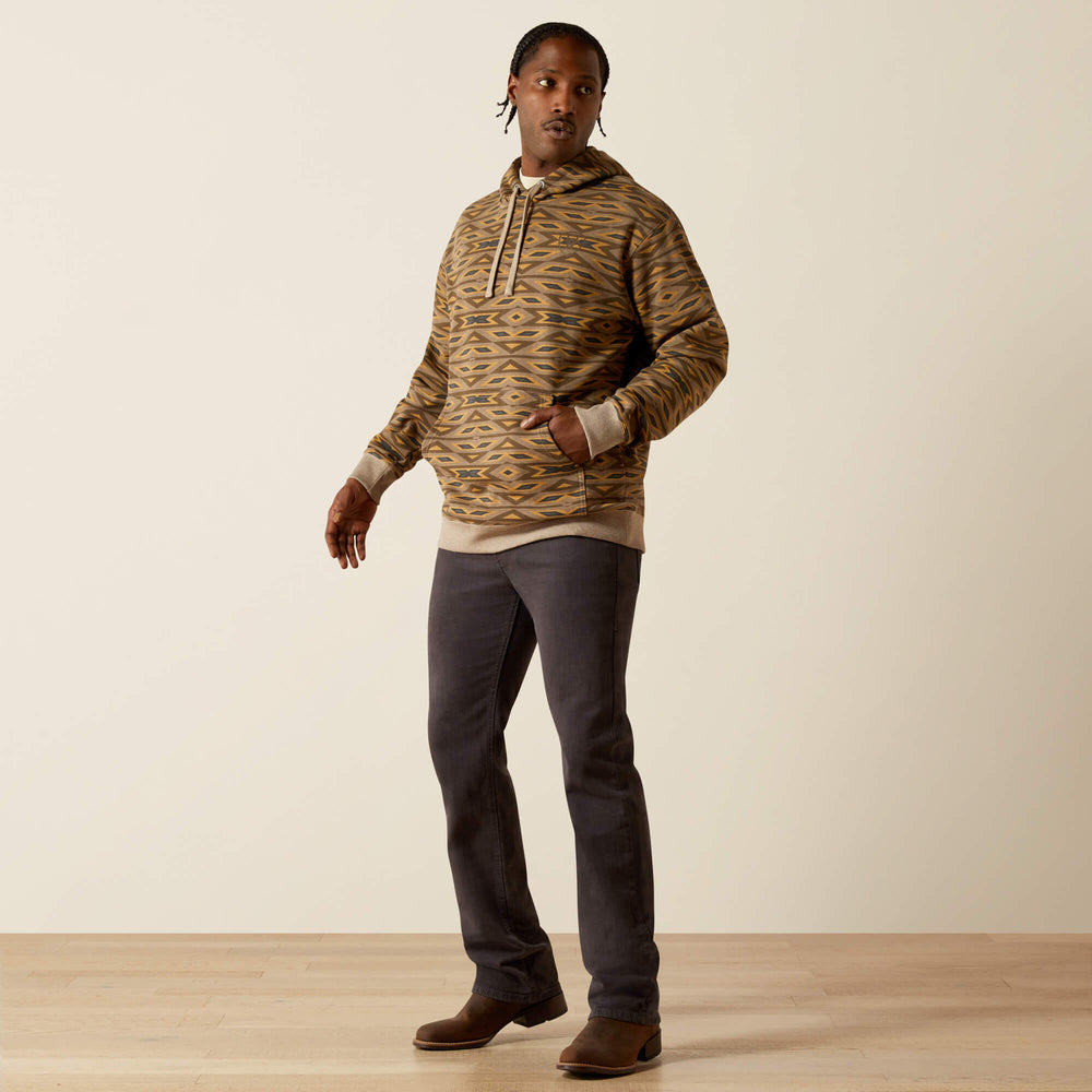 All Over Print Hoodie Men - KHAKI SOUTHWEST
