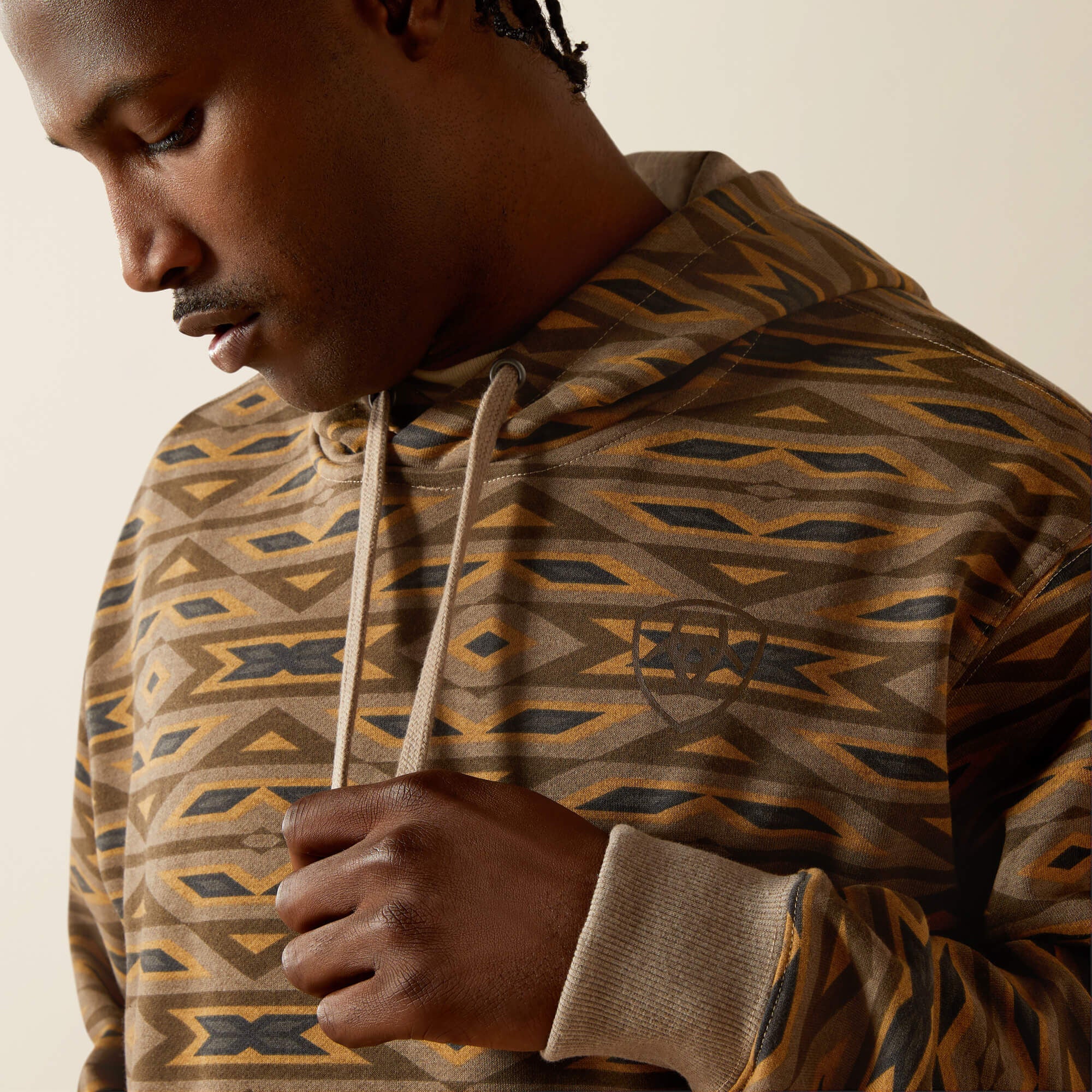 All Over Print Hoodie Men - KHAKI SOUTHWEST