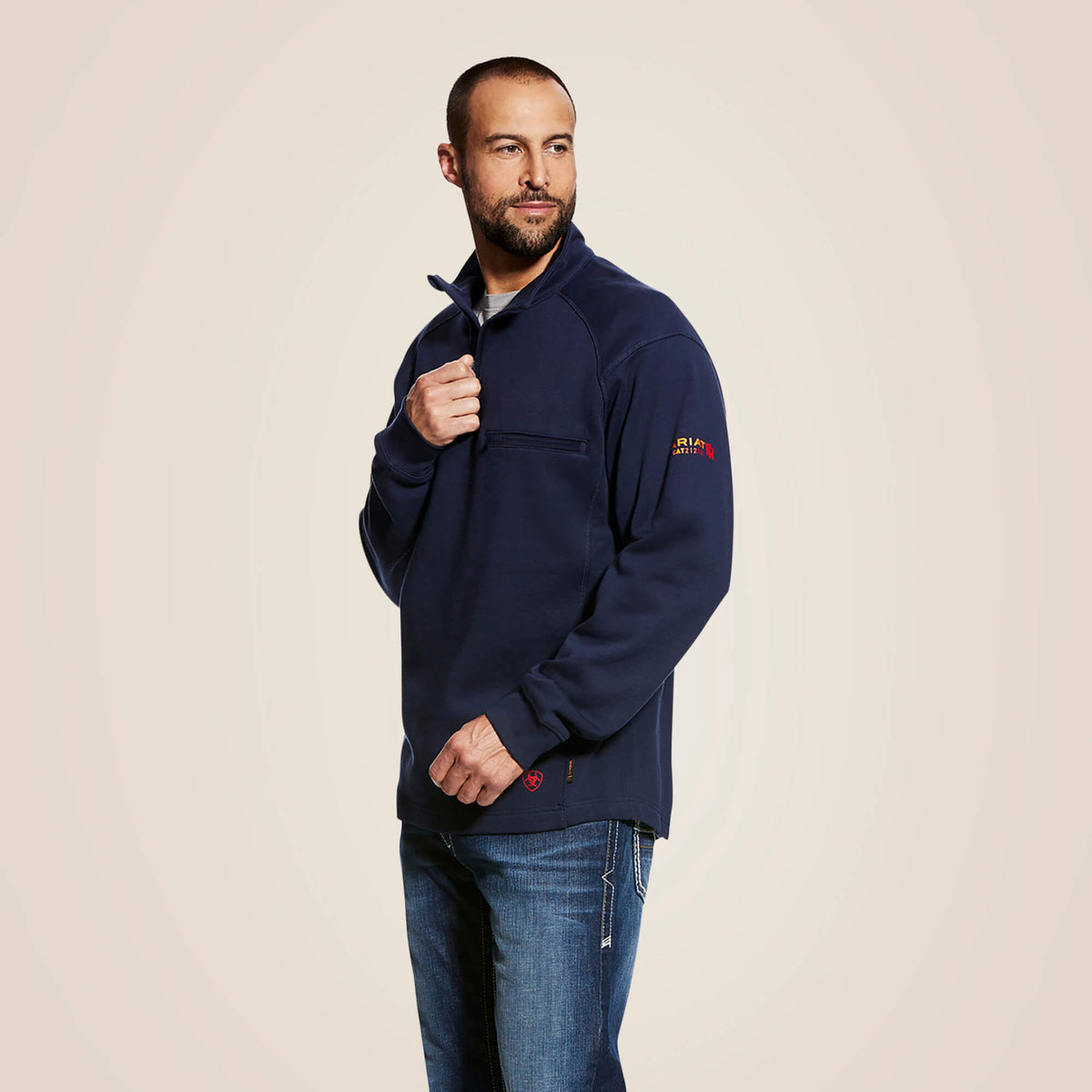 FR Rev 1/4 Zip Top Men - NAVY