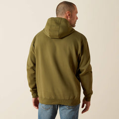 Ariat Embossed Logo Hoodie Men - WINTER MOSS
