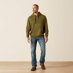 Ariat Embossed Logo Hoodie Men - WINTER MOSS