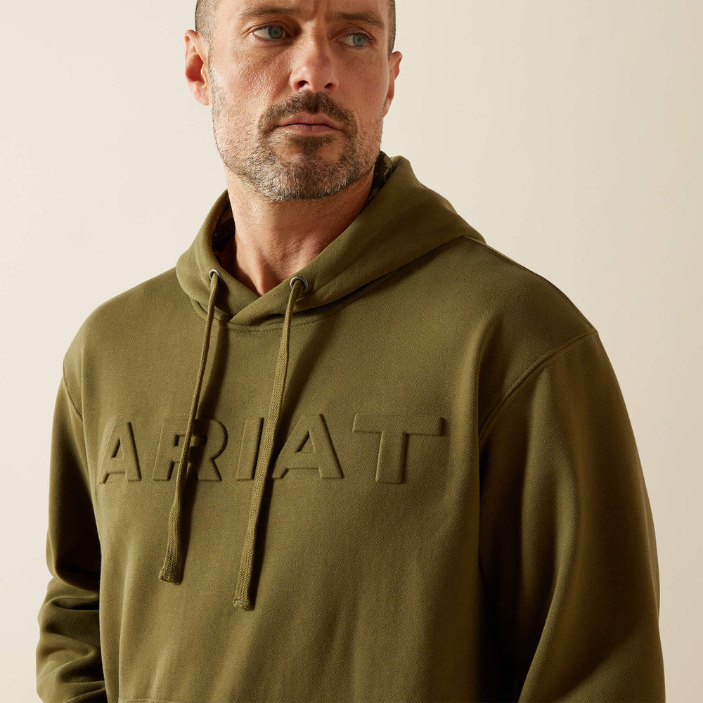 Ariat Embossed Logo Hoodie Men - WINTER MOSS