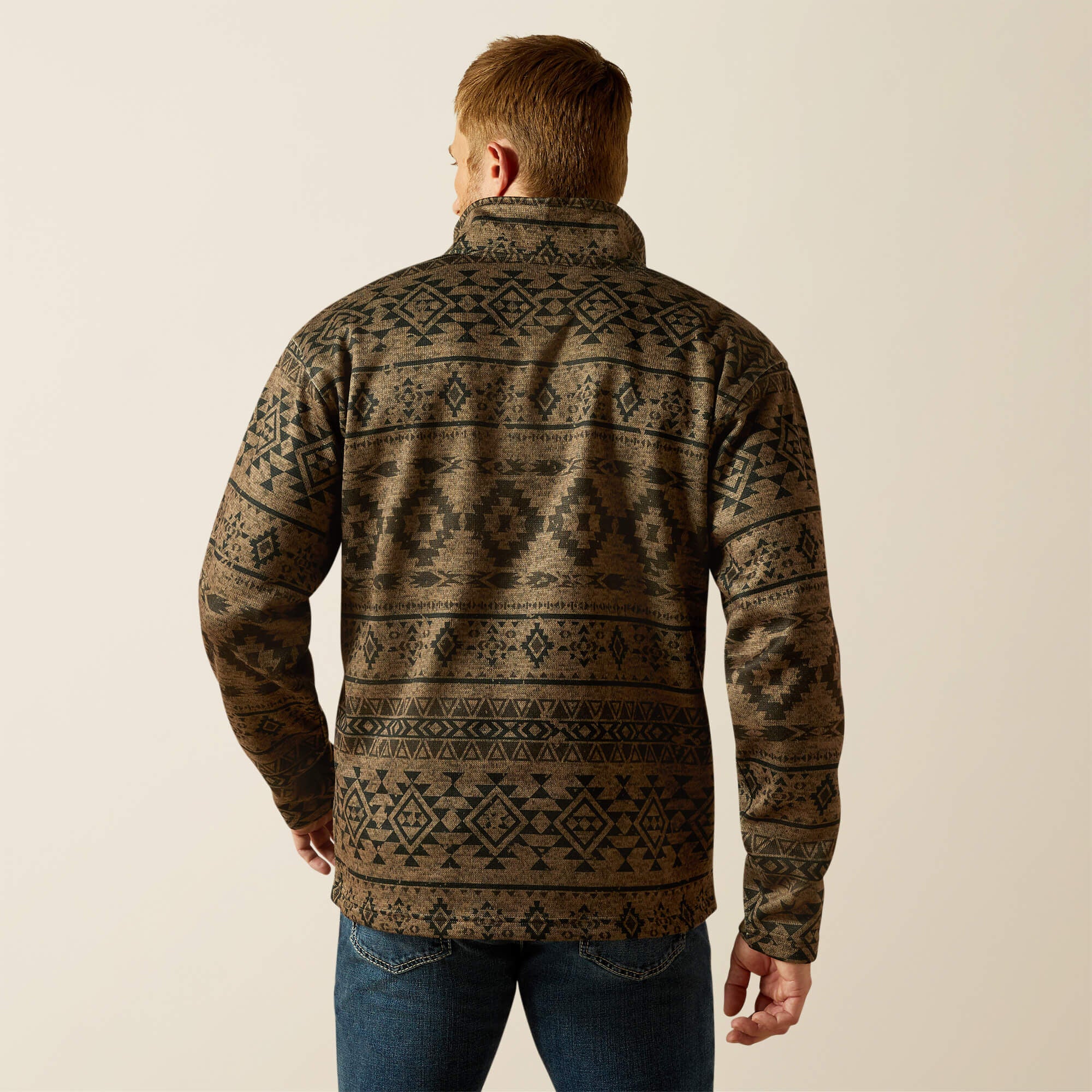 Caldwell 1/4 Button Sweater Men - LIGHT BROWN SOUTHWEST