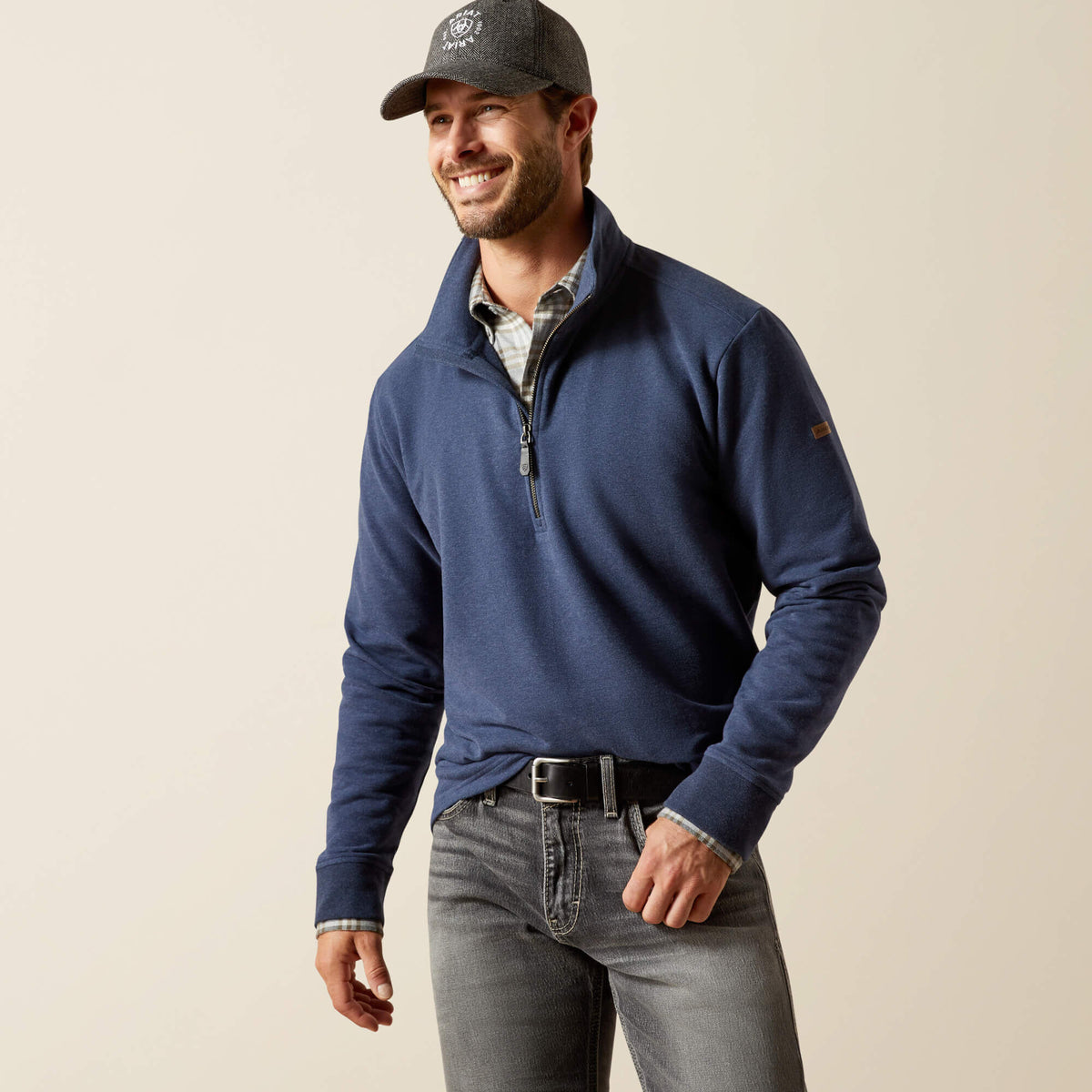 Wilford 1/2 Zip Sweatshirt Men - NAVY HEATHER