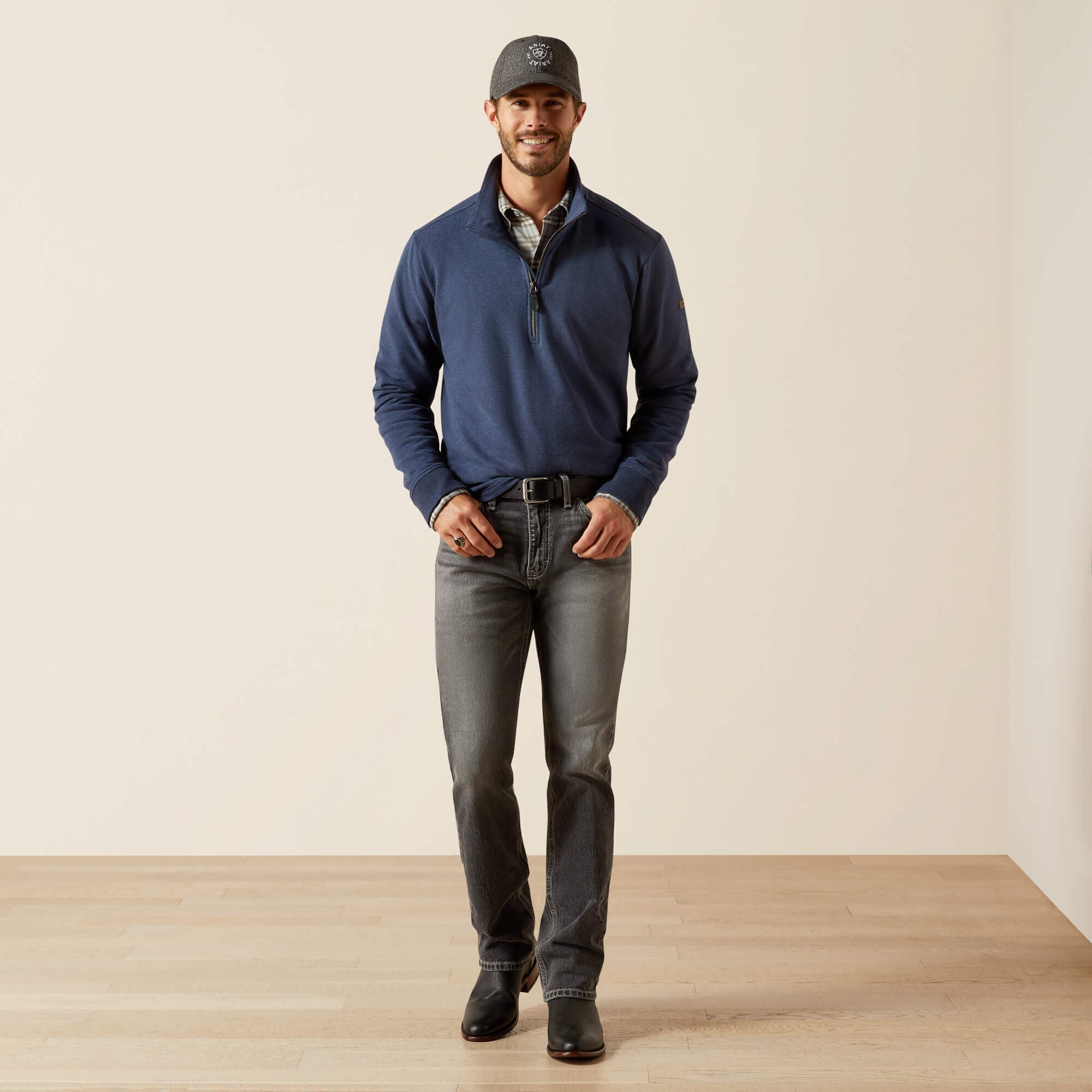 Wilford 1/2 Zip Sweatshirt Men - NAVY HEATHER