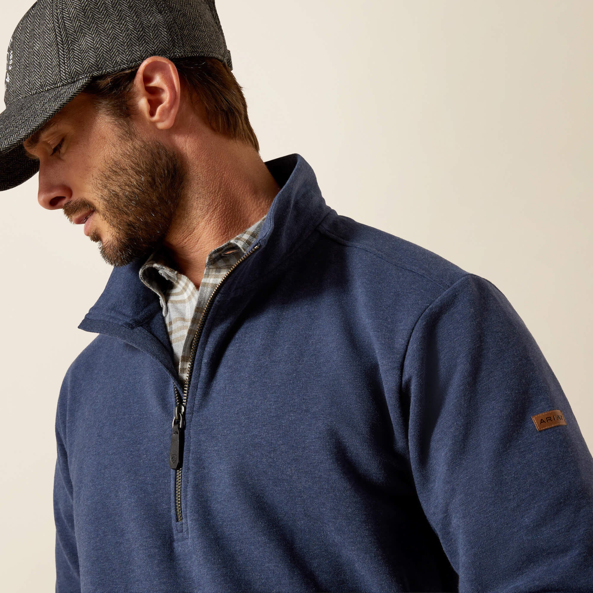 Wilford 1/2 Zip Sweatshirt Men - NAVY HEATHER