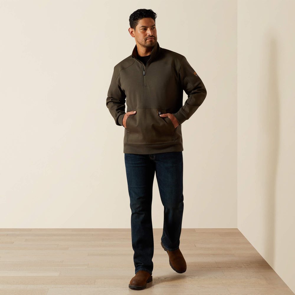 Rebar Workman Duracanvas 1/4 Zip Sweatshirt Men - EARTH