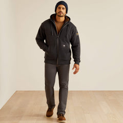 Rebar All-Weather Sherpa-Lined Full Zip Hoodie Men - CHARCOAL HEATHER