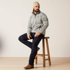 Caldwell Logo 1/4 Zip Sweater Men - NULLA HEATHER
