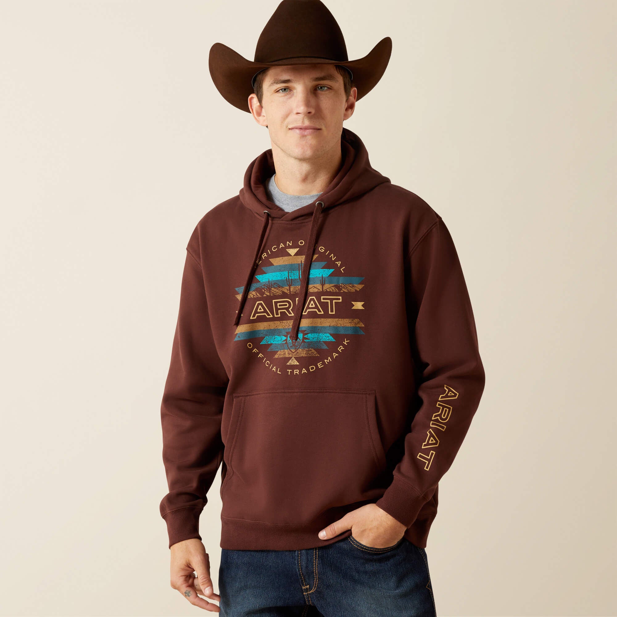 Ariat Carlsbad Canyon Hoodie Men - BROWN