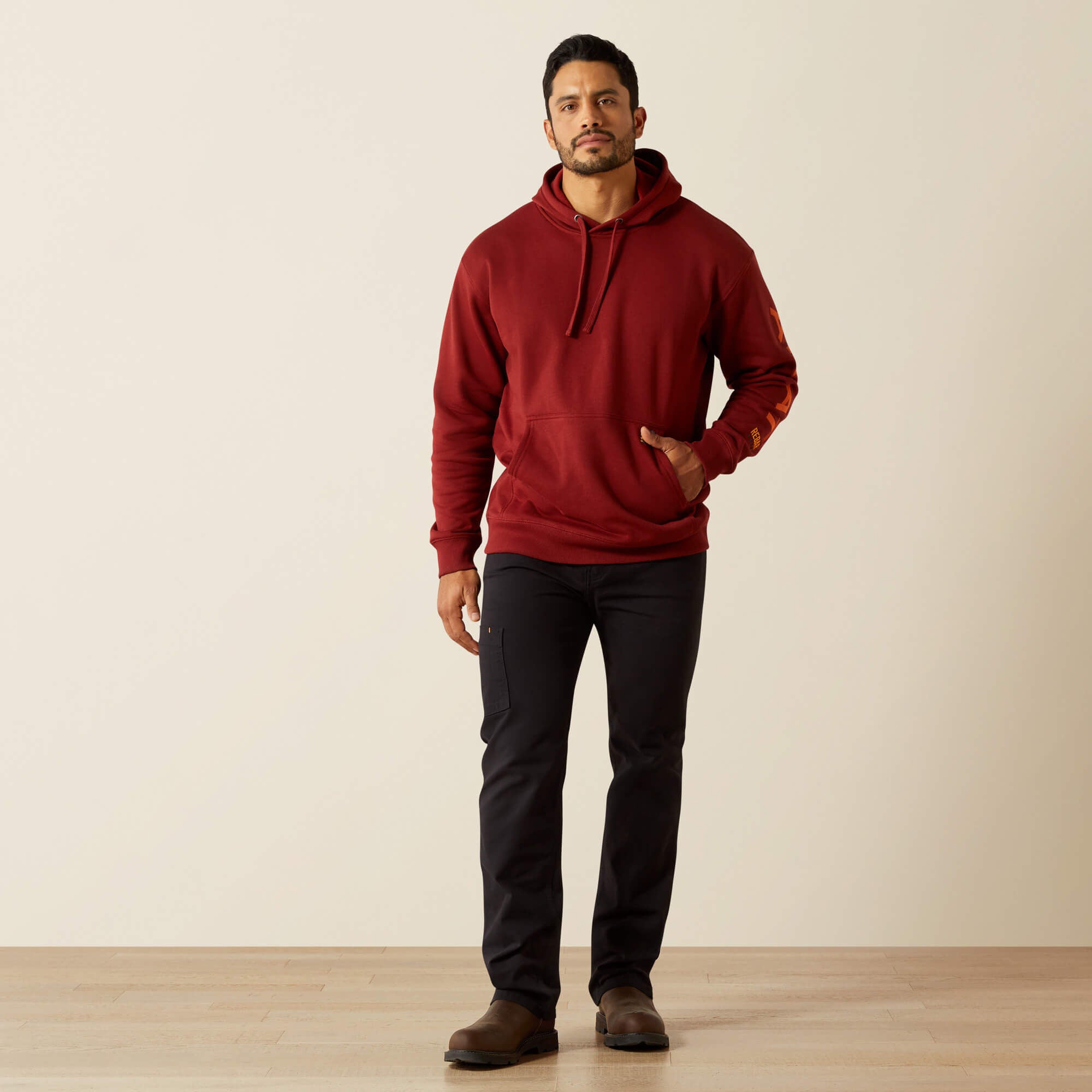 Rebar Graphic Hoodie Men - RUSSET BROWN/POTTER'S CLAY